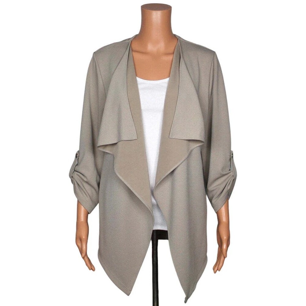 Cato 3/4 Sleeve Cardigan Women Size Small - S / Beige